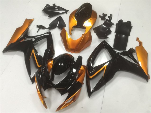 2006-2007 Orange Glossy Black Suzuki GSXR 600/750 Motorcycle Fairings