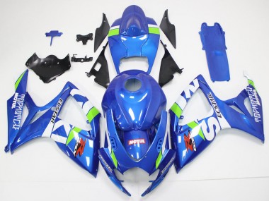 Custom 2006-2007 Blue White Green Red Suzuki GSXR 600/750 Motorcycle Fairings