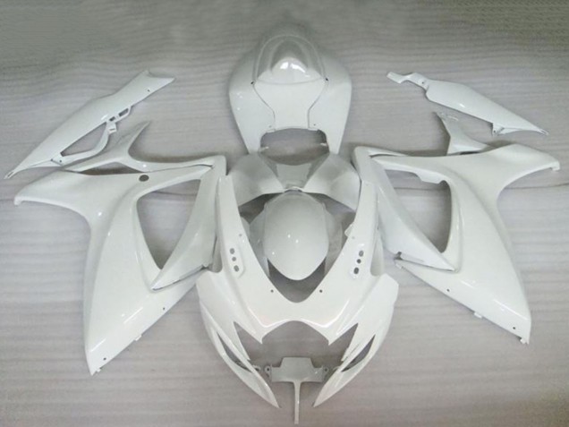 2006-2007 Pearl White Suzuki GSXR 600/750 Motorcycle Fairings