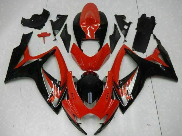 2006-2007 Red Glossy Black Suzuki GSXR 600/750 Motorcycle Fairings