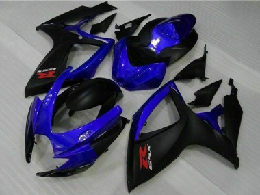 Custom 2006-2007 Blue Matte Black Red Suzuki GSXR 600/750 Motorcycle Fairings