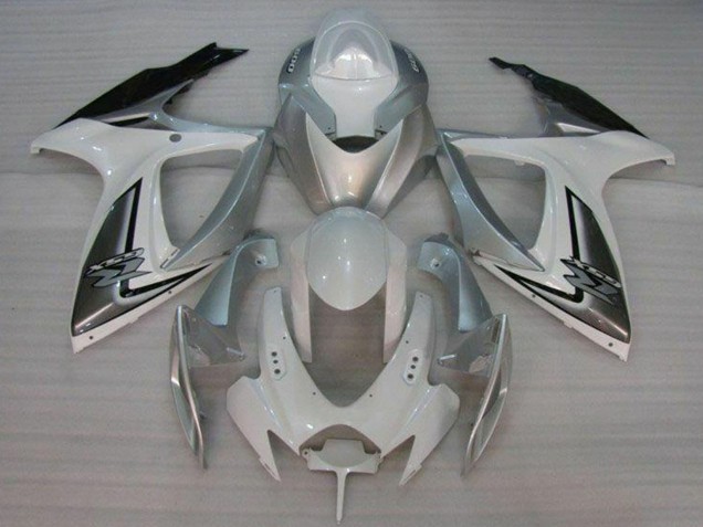 2006-2007 White Silver Suzuki GSXR 600/750 Motorcycle Fairings