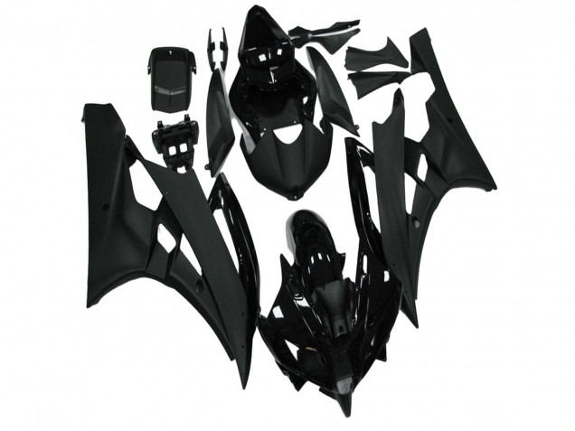 2006-2007 Glossy Black Matte Black Yamaha YZF R6 Motorcycle Fairing