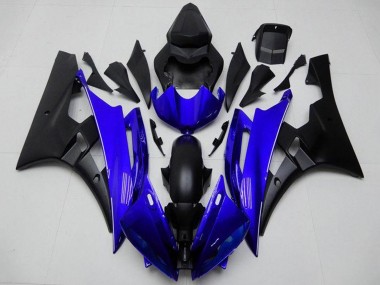 Custom 2006-2007 Blue Matte Black Yamaha YZF R6 Motorcycle Fairing