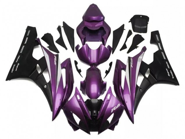2006-2007 Purple Matte Black Santander Yamaha YZF R6 Motorcycle Fairings