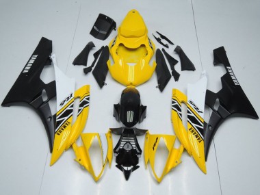 Custom 2006-2007 Yellow White Black OEM Style Yamaha YZF R6 Motorcycle Fairings