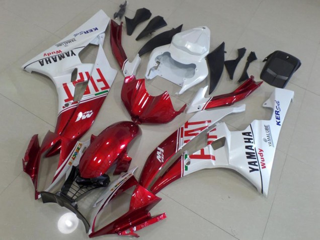 2006-2007 White Red Fiat Yamalube Yamaha YZF R6 Motorcycle Fairings