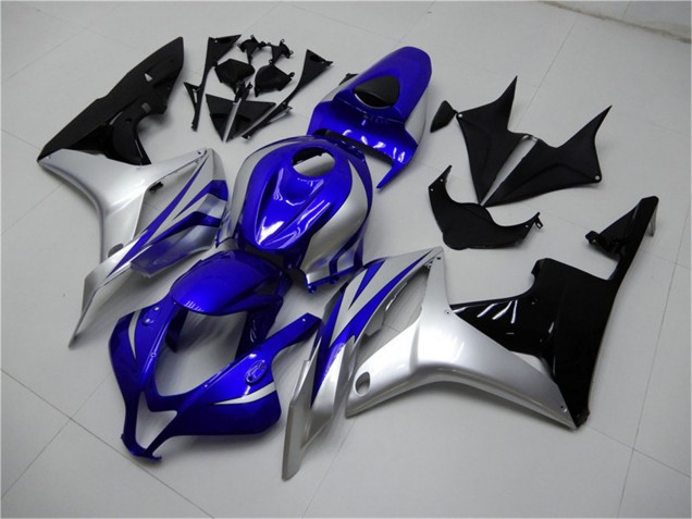 2007-2008 Silver Blue Glossy Black OEM Style Honda CBR600RR Motorcycle Fairings