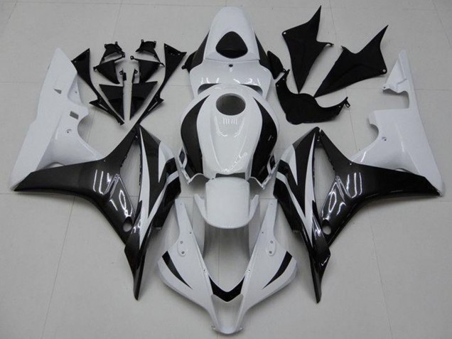 2007-2008 White Glossy Black Honda CBR600RR Bike Fairings