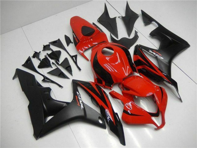 2007-2008 Red Matte Black with Decals Honda CBR600RR Motorcycle Fairings
