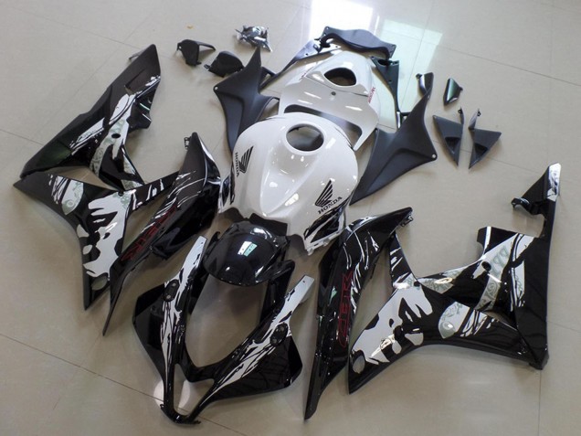 2007-2008 White Glossy Black Leyla Honda CBR600RR Motorcycle Fairings
