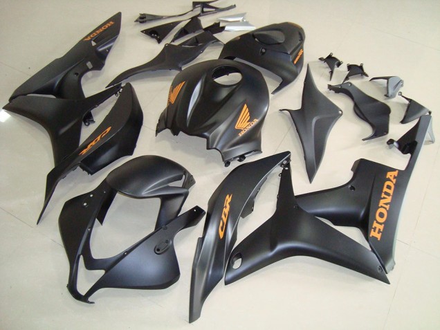 2007-2008 Matte Black Gold Decals Honda CBR600RR Motorcycle Fairings