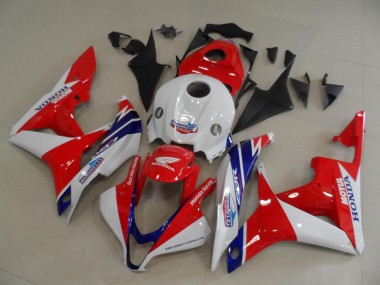 Custom 2007-2008 White Red Blue Honda CBR600RR Motorcycle Fairings
