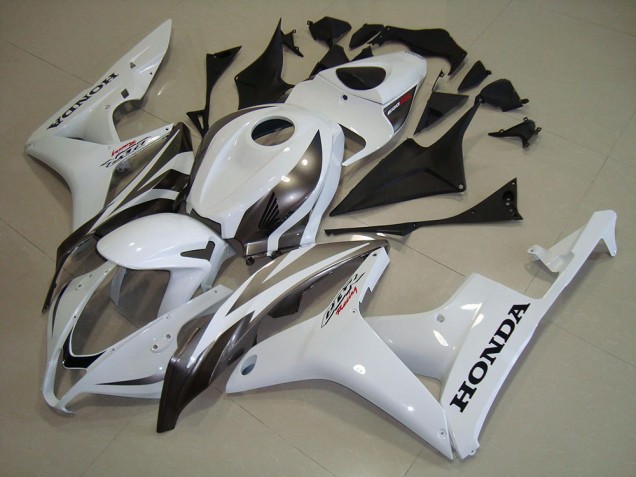 2007-2008 White Silver Honda CBR600RR Motorcycle Fairings