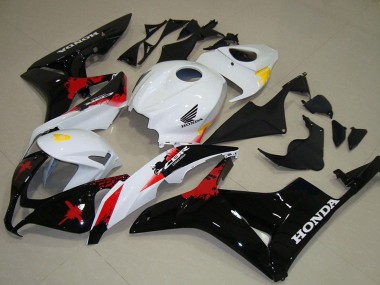 Custom 2007-2008 White Yellow Red Glossy Black Honda CBR600RR Motorcycle Fairings