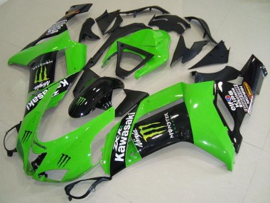 Custom 2007-2008 Monster Green Kawasaki ZX6R Motorcycle Fairings