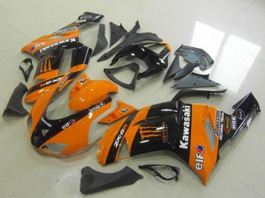 Custom 2007-2008 Orange Monster Kawasaki ZX6R Motorcycle Fairings