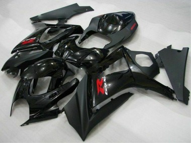 Custom 2007-2008 Glossy Black Matte Black Red Suzuki GSXR 1000 Motorcycle Fairings