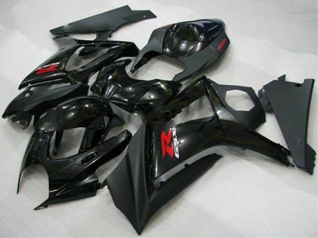 2007-2008 Glossy Black Matte Black Red Suzuki GSXR 1000 Motorcycle Fairings