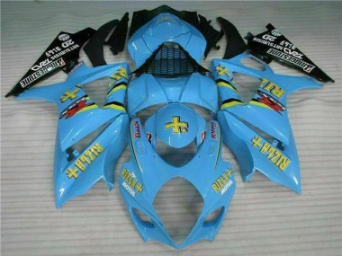 Custom 2007-2008 Blue Gold Black Rizla Suzuki GSXR 1000 Motorcycle Fairing Kits