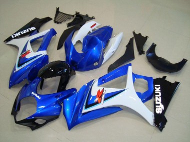 Custom 2007-2008 White Blue Black OEM Style Suzuki GSXR 1000 Motorcycle Fairing