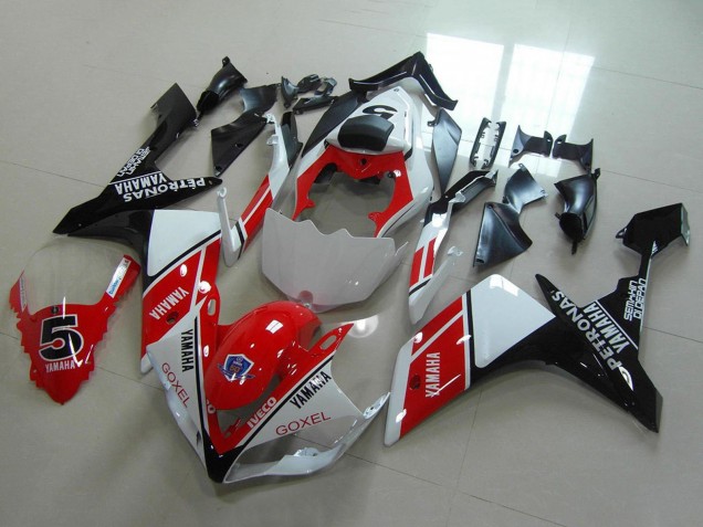 2007-2008 White Red Black Petronas Goxel Yamaha YZF R1 Motorcycle Fairings