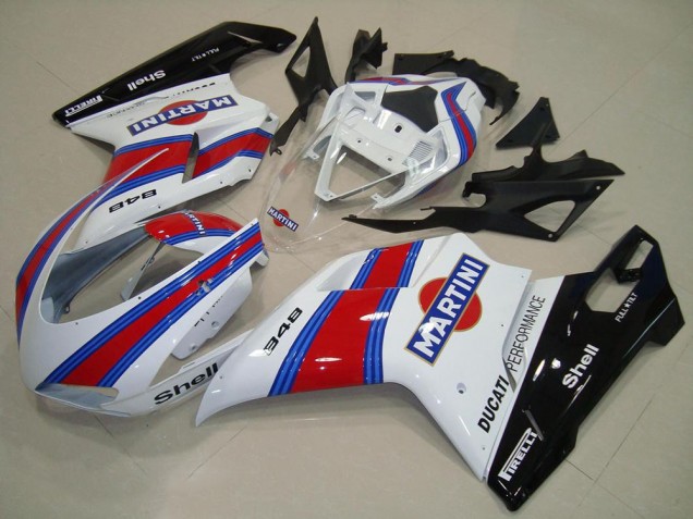 2007-2014 White Red Green Glossy Black Martini Ducati 848 Motorcycle Fairings