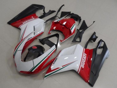 Custom 2007-2014 White Red Green Matte Black Ducati 1198 Motorcycle Fairings