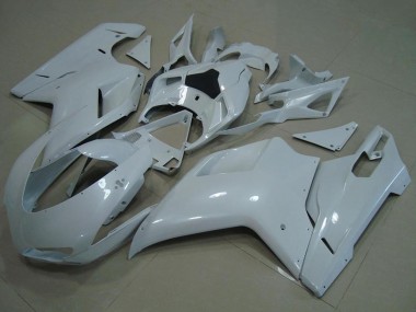 Custom 2007-2014 Glossy White Ducati 848 1098 1198 Motorcycle Fairings