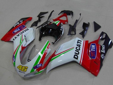 Custom 2007-2014 White Red Green Glossy Black Yellow 46 Ducati 848 1098 1198 Motorcycle Fairings