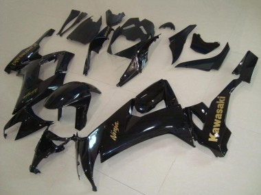 Custom 2008-2010 Glossy Black Gold Decal Kawasaki ZX10R Motorcycle Fairings