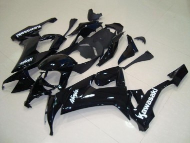 Custom 2008-2010 Glossy Black White Decal Kawasaki ZX10R Motorcycle Fairing