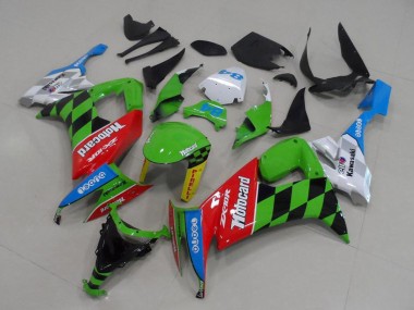 Custom 2008-2010 Green Red Blue Black Motocard Kawasaki ZX10R Motorcycle Fairings