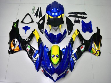 Custom 2008-2010 Blue Yellow Shark Suzuki GSXR 600/750 Motorcycle Fairings