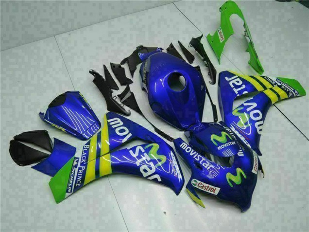 2008-2011 Blue Yellow Green MoviStar Castrol Honda CBR1000RR Motorcycle Fairings