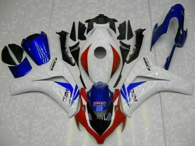 Custom 2008-2011 White Red Blue HRC Honda CBR1000RR Bike Fairings