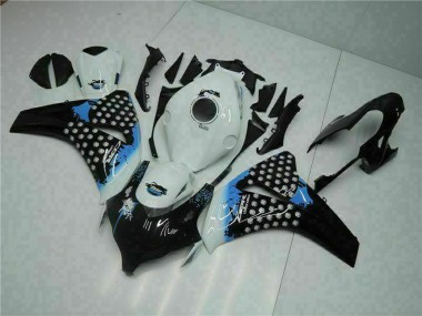 Custom 2008-2011 White Blue Glossy Black Honda CBR1000RR Motorcycle Fairing