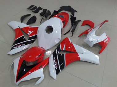 Custom 2008-2011 White Red Glossy Black Honda CBR1000RR Motorcycle Fairings Kits