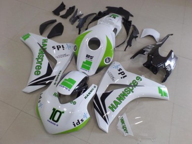 Custom 2008-2011 White Green Glossy Black Hannspree 10 Honda CBR1000RR Motorcycle Fairings