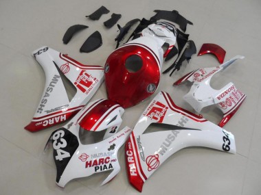 Custom 2008-2011 White Red Black HARC Pro PIAA 634 Honda CBR1000RR Motorcycle Fairings