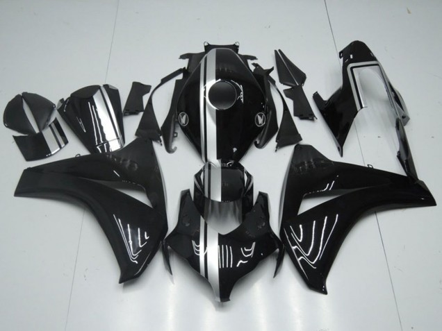 2008-2011 Glossy Black Silver Stripe Honda CBR1000RR Motorcycle Fairings