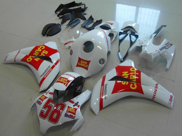 2008-2011 White Red Yellow San Carlo 58 Honda CBR1000RR Motorcycle Fairings
