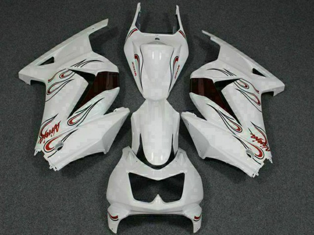 2008-2012 White Red Kawasaki EX250 Motorcycle Fairings