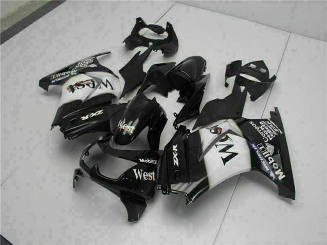 2008-2012 Glossy Black White West Kawasaki EX250 Motorcycle Fairings