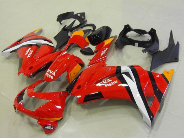 2008-2012 Red Orange White Black Eva Racing Kawasaki ZX250R Motorcycle Fairings
