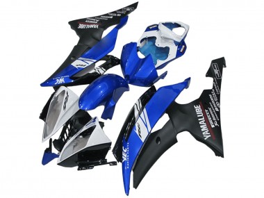 Custom 2008-2016 White Blue Matte Black Yamalube Yamaha YZF R6 Motorcycle Fairings
