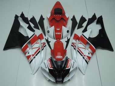 Custom 2008-2016 White Red Black Yamaha YZF R6 Motorcycle Fairing