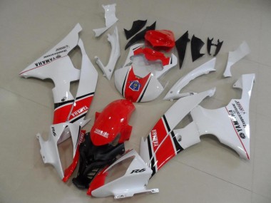 Custom 2008-2016 White Red Black Stripe OEM Style Yamaha YZF R6 Motorcycle Fairings