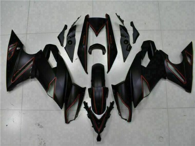 Custom 2009-2011 Matte Black Red Stripe Kawasaki EX650 Motorcycle Fairings