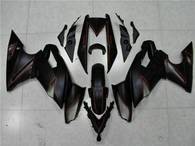 2009-2011 Matte Black Red Stripe Kawasaki EX650 Motorcycle Fairings